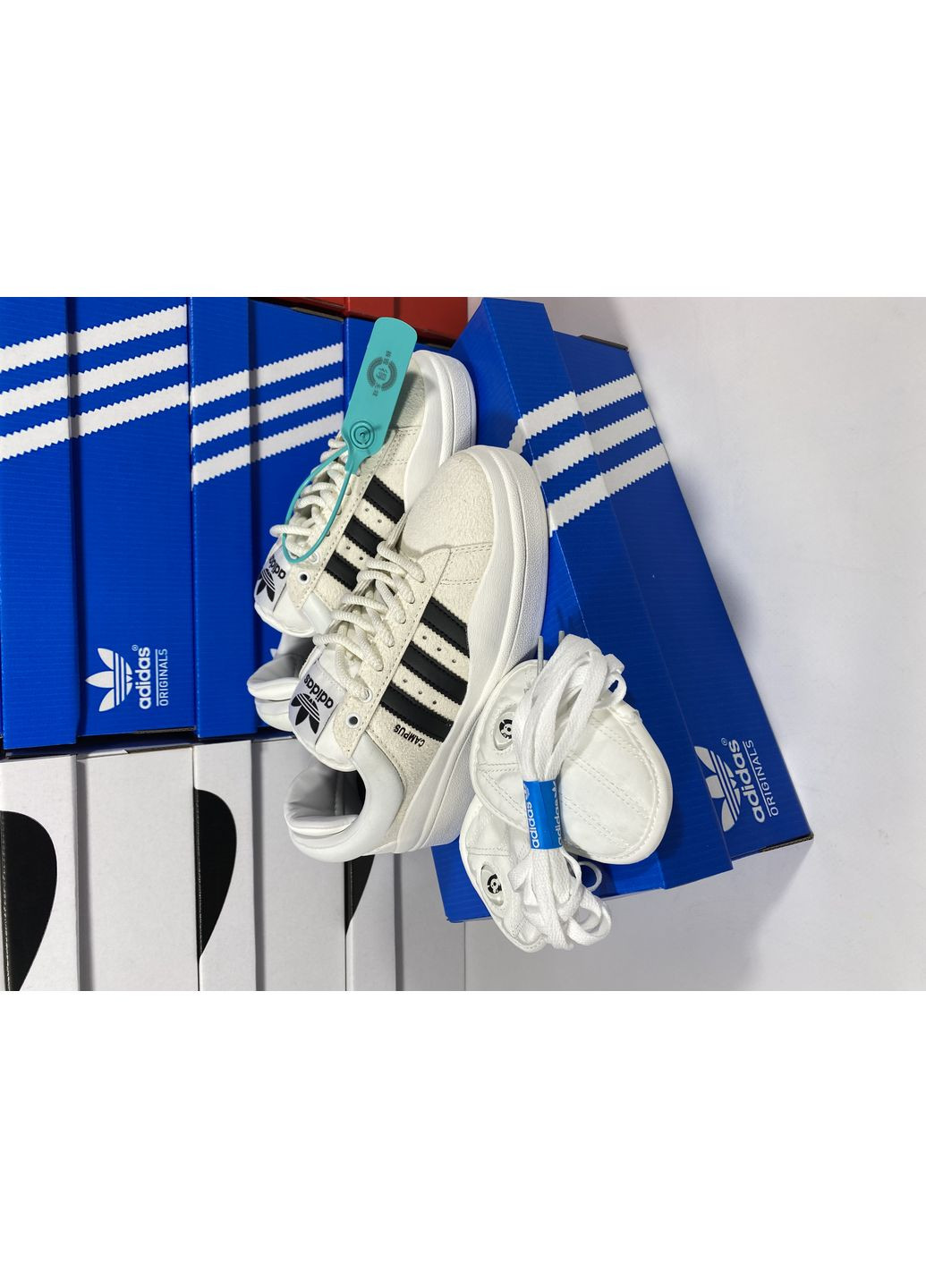 Чорні Осінні кросівки чоловічі adidas campus x bad bunny white black адідас кампус No Brand