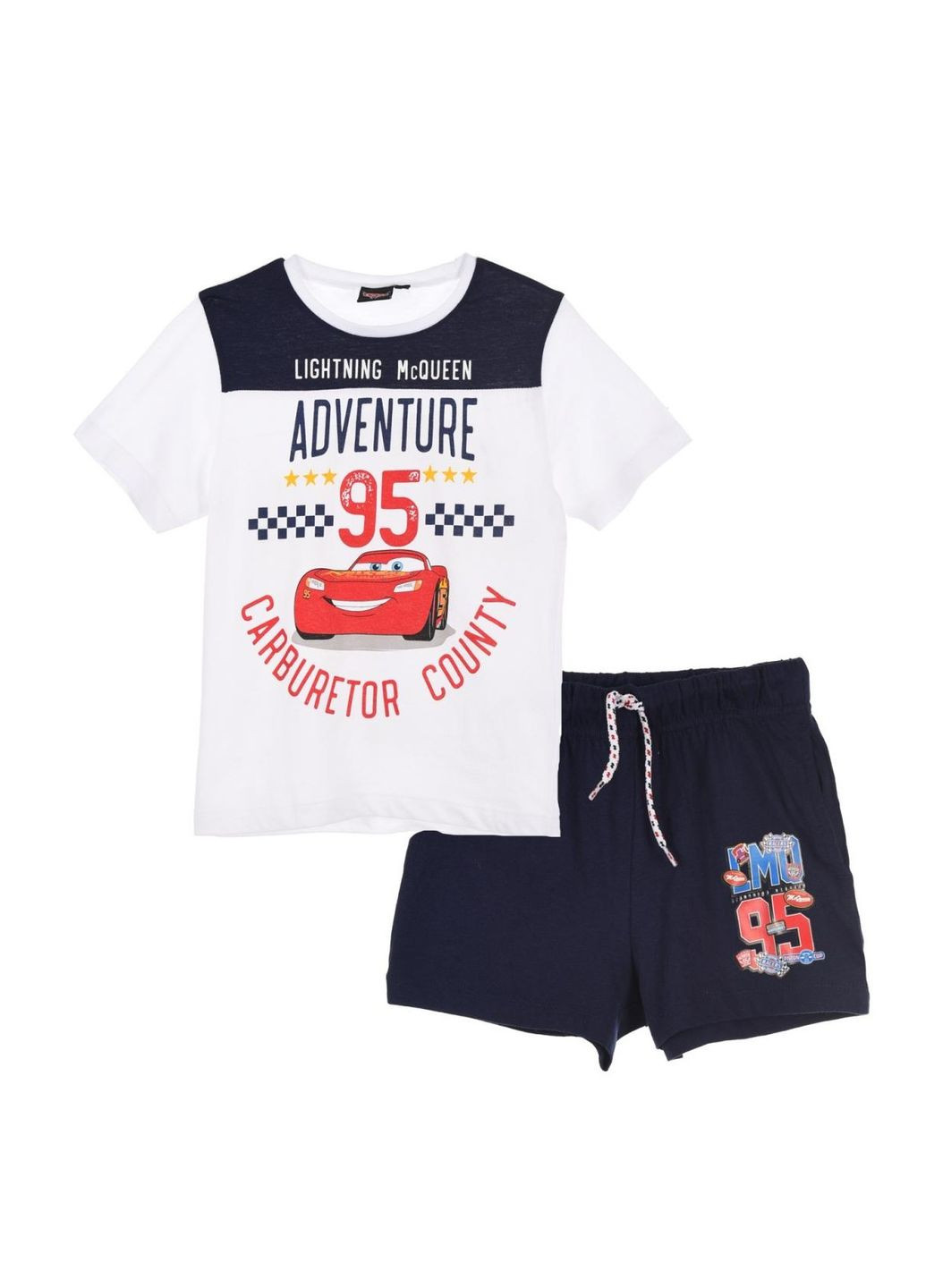 Синий летний комплект (футболка, шорты) cars (тачки) ue10871 Disney Футболка+шорти