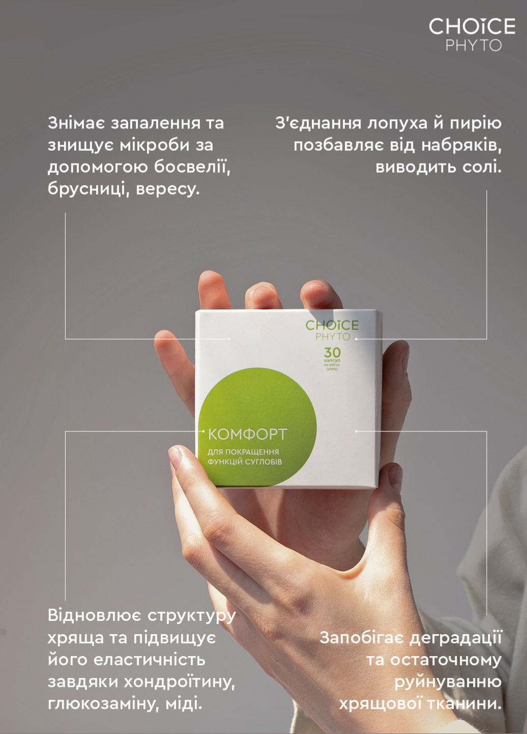 Комфорт - для суставов фитокомплекс PHYTO Чойс (30 капсул) CHOICE (332987522)