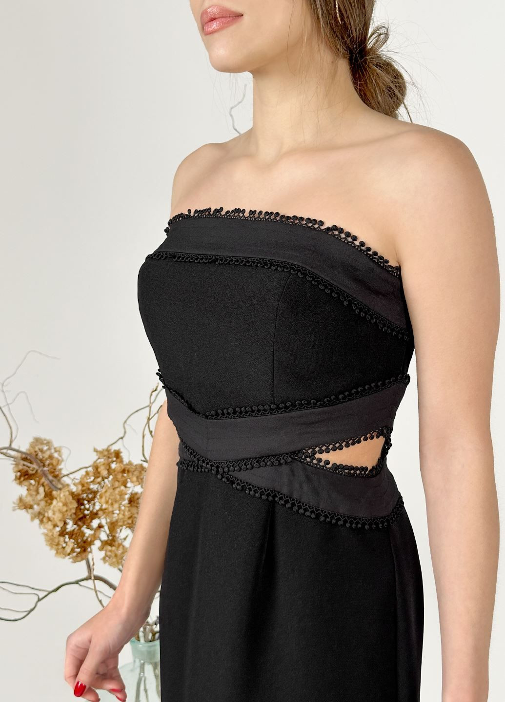 Чорна вечірня, святковий сукня з відкритими плечима з відкритими плечима, з відкритою спиною Keepsake однотонна