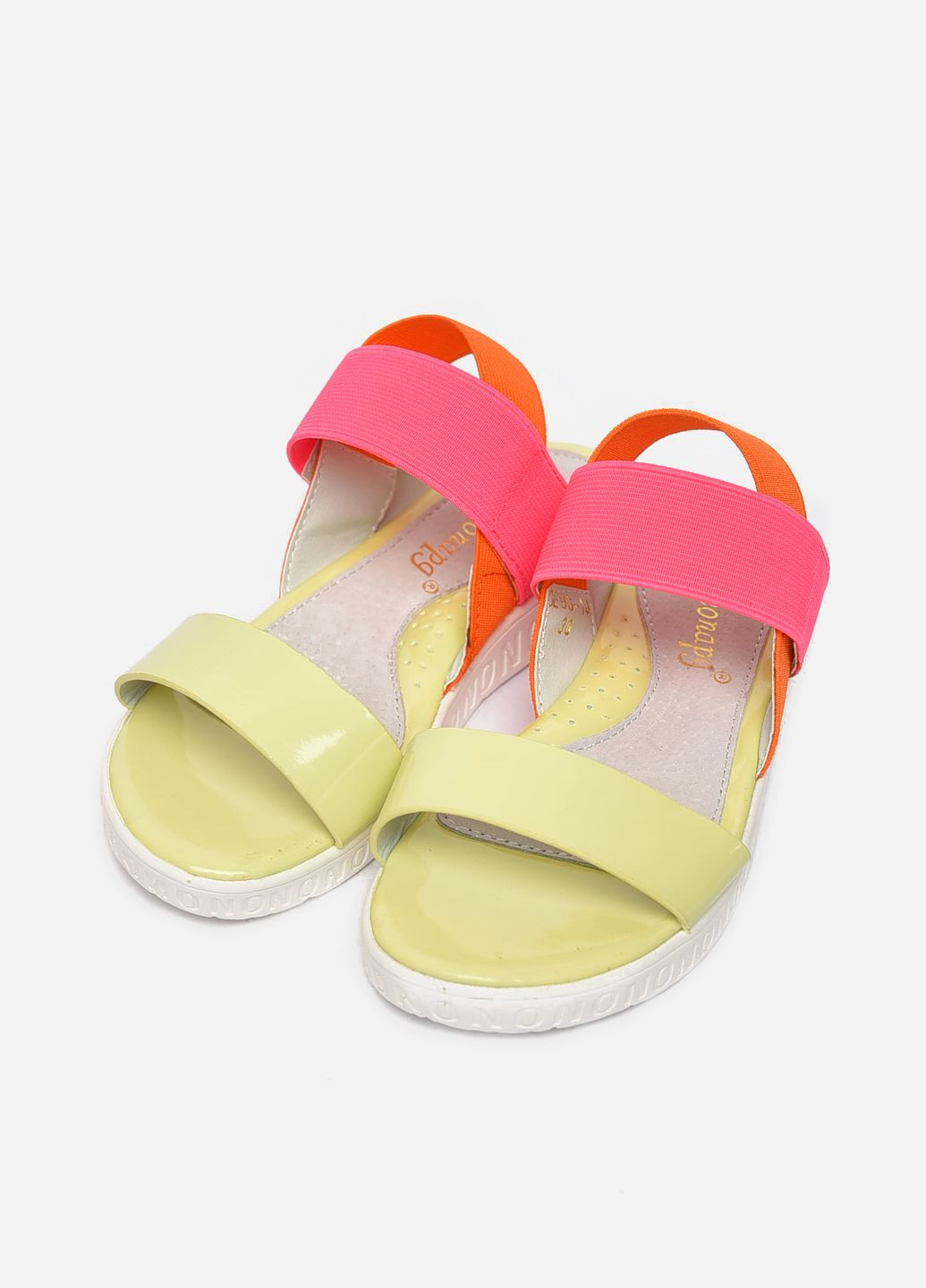 Босоніжки дитячі жовтого кольору з різнокольоровою вставкою Let's Shop (258265604)