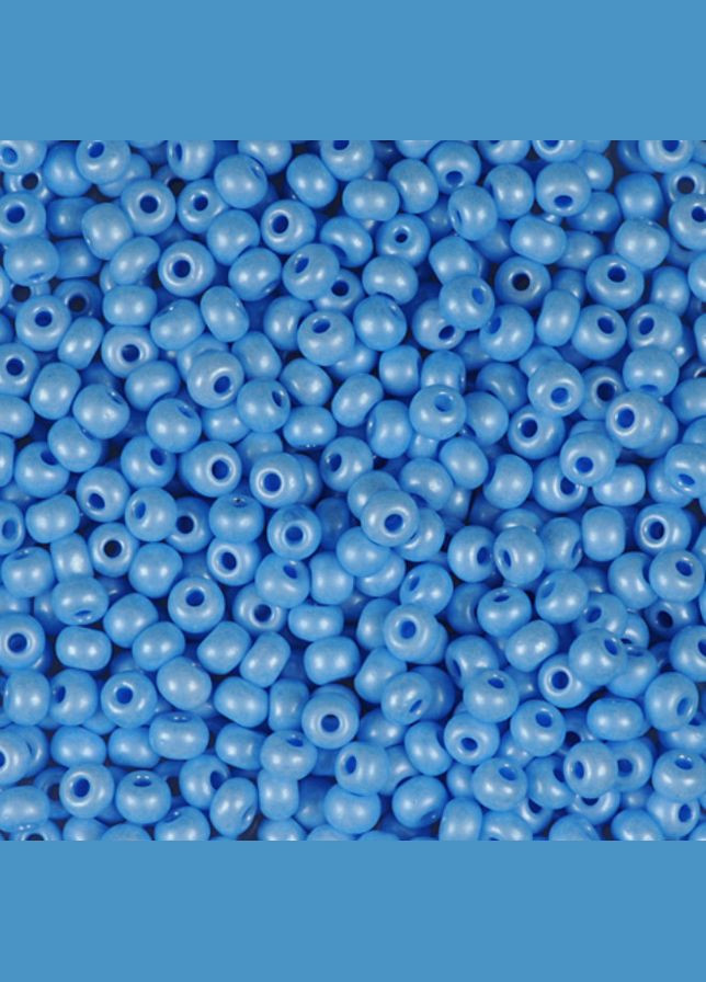 Бисер чешский Preciosa 16936, меловой перламутровый, светло-синий (10 г) No Brand (340484905)
