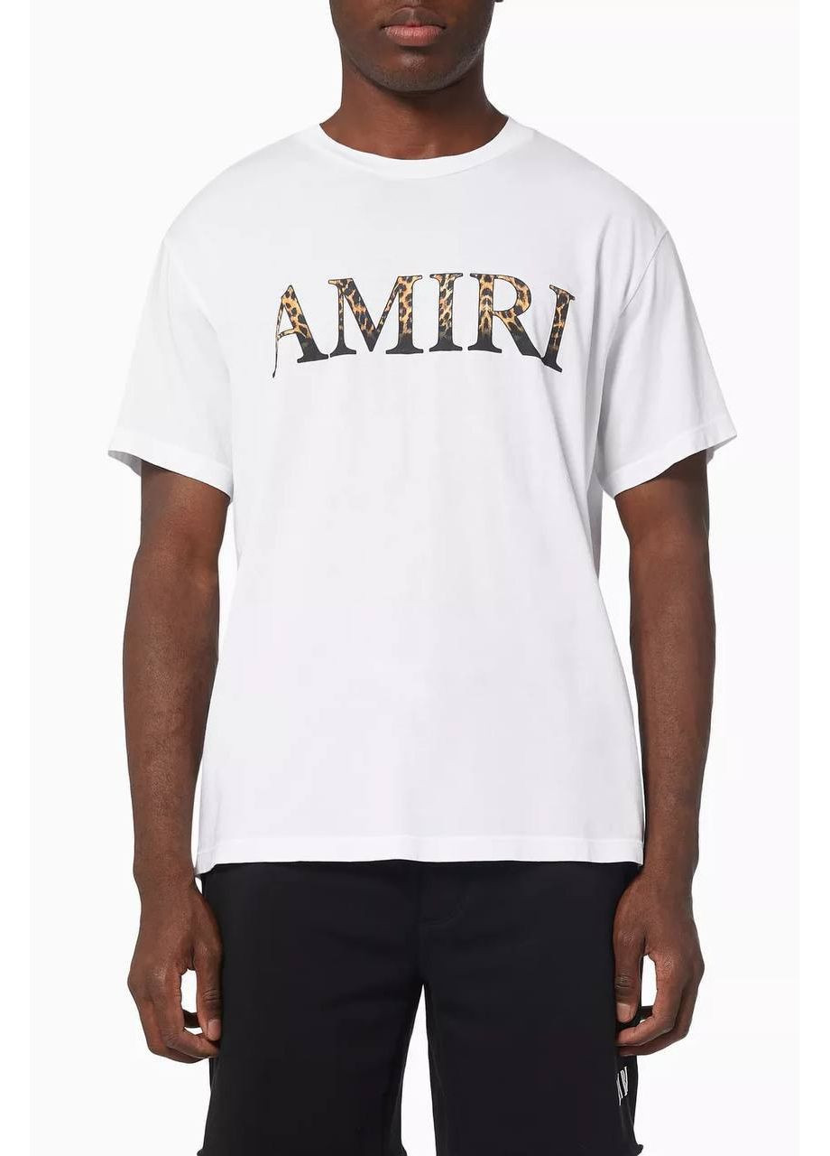 Белая мужская футболка с принтом amiri No Brand Футболка
