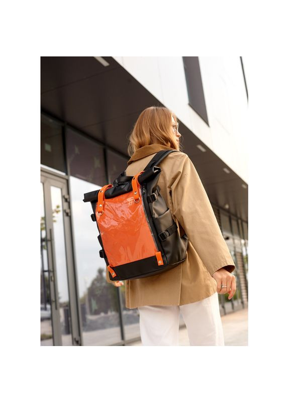 Женский рюкзак RollTop Hacking черно-оранжевый. Sambag (329692800)