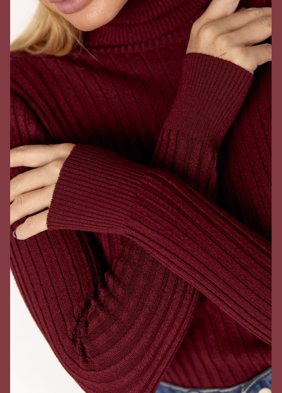 В'язана жіноча водолазка в рубчик Lurex (307699131)