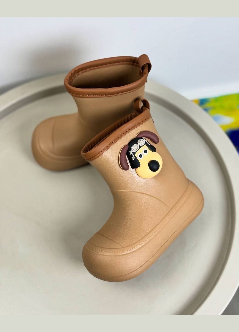 Гумові чоботи бежеві 1502 No Brand (326792153)