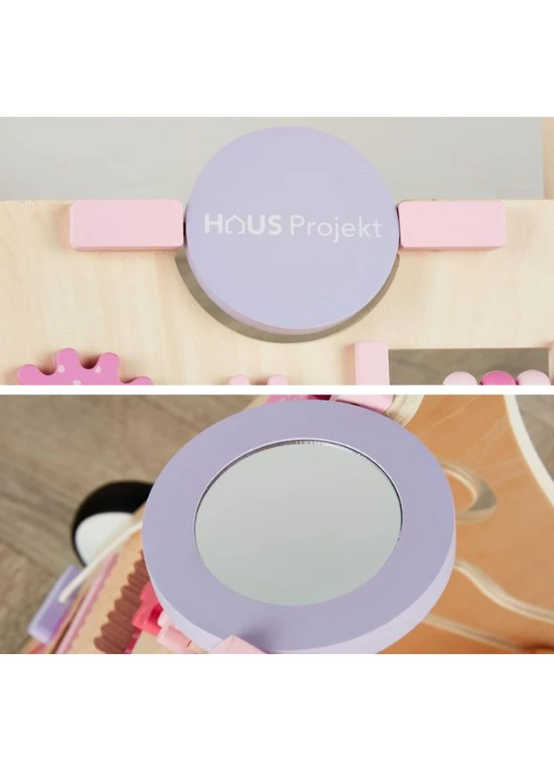 Деревʼяні ходунки для дитини Haus Projekt рожеві — каталка-ходунки з ігровим центром, для дітей від 1 року, розвиваюча іграшка OEM (383526885)