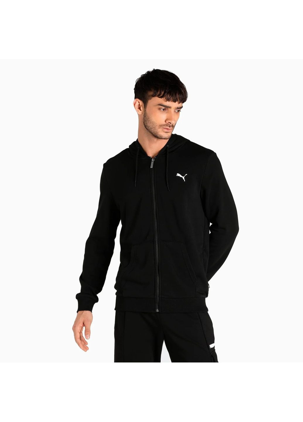 Мужская толстовка Essentials Full-Zip Black 847219-01 Puma (364838047)