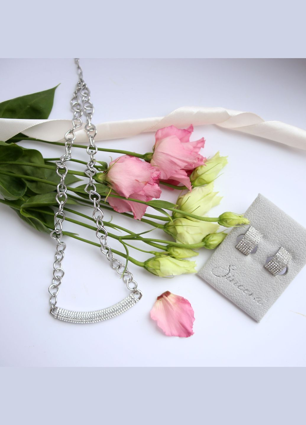 Сережки з камінням Суцільне мерехтіння Sincera (341534234)