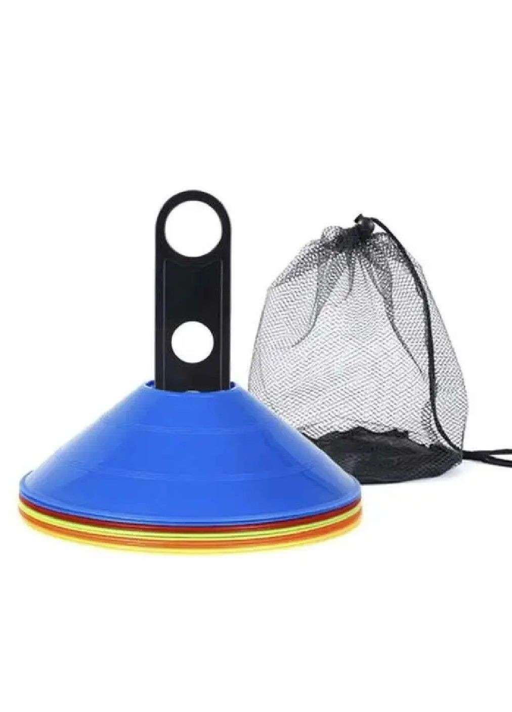 Тренировочные конусы фишки на подставке с ручкой сумкой для переноски 5 цветов 50 шт 20х24 см (477650-Prob) Unbranded (298640600)