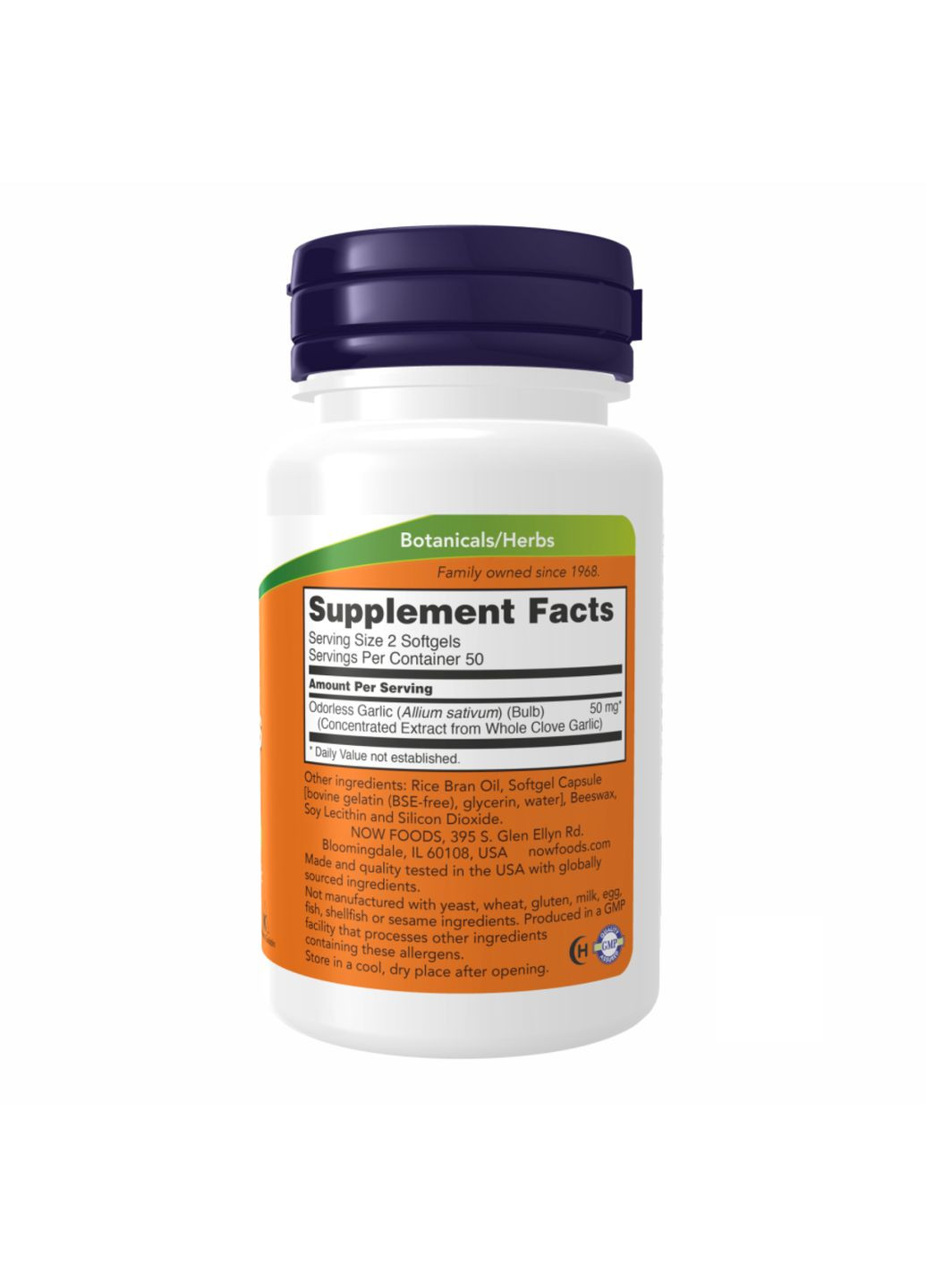 Чеснок без запаха Odorless Garlic 100 капсул NOW натуральная добавка для иммунитета и здоровья травы Now Foods (368981561)