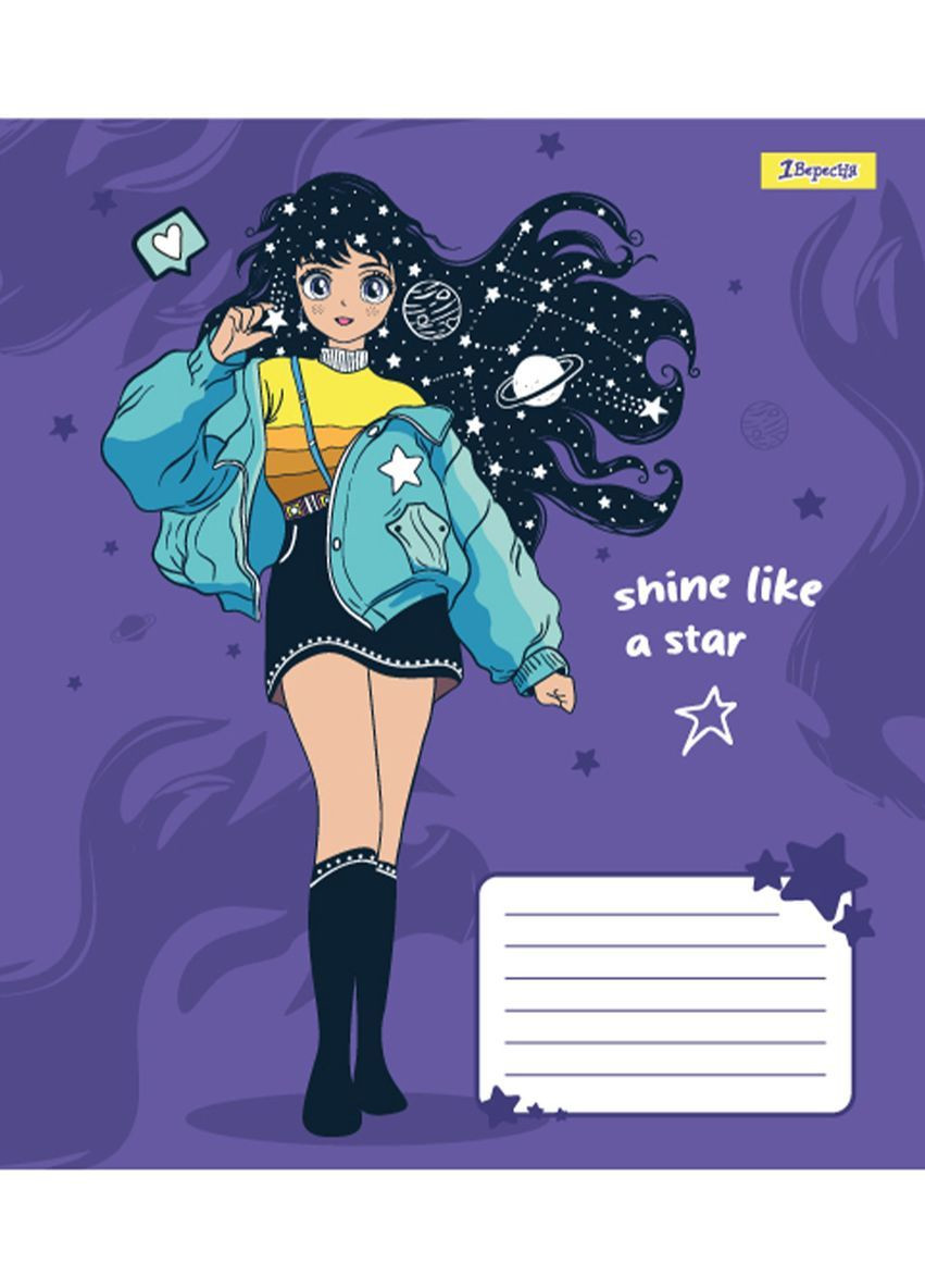 Набір зошитів Anime girl А5 в лінійку 12 аркушів 25 шт. () 1 Вересня 767215 (366528927)