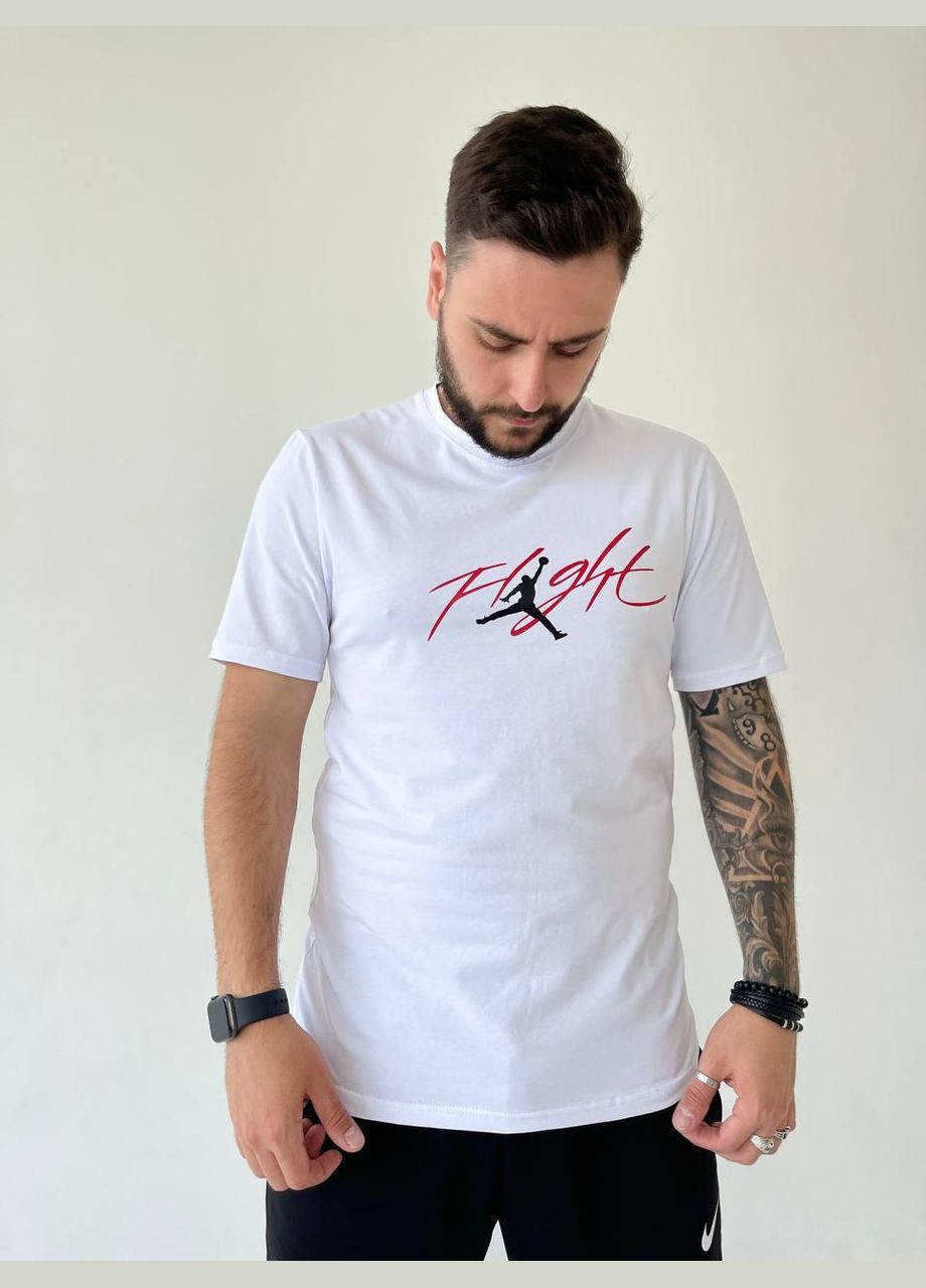 Біла легка футболка з лого з коротким рукавом Vakko