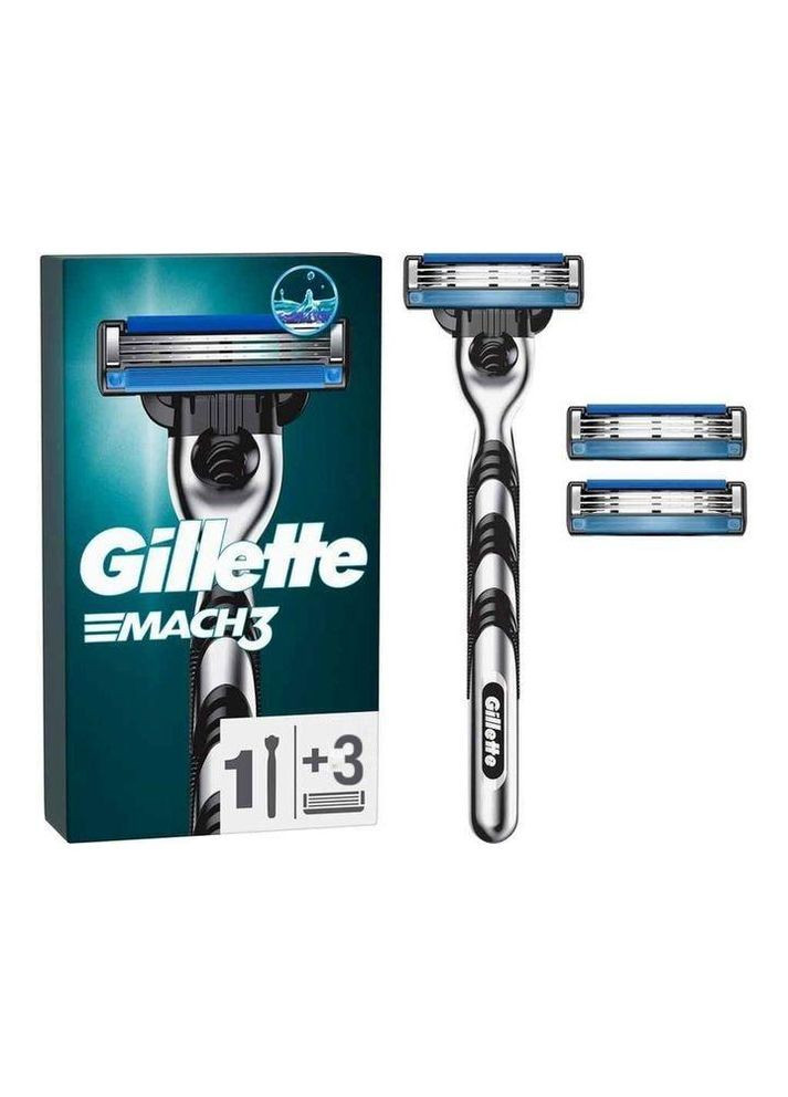 Станок для гоління чоловічий (бритва) з 3 змінними касетами Gillette Mach3 (365824363)