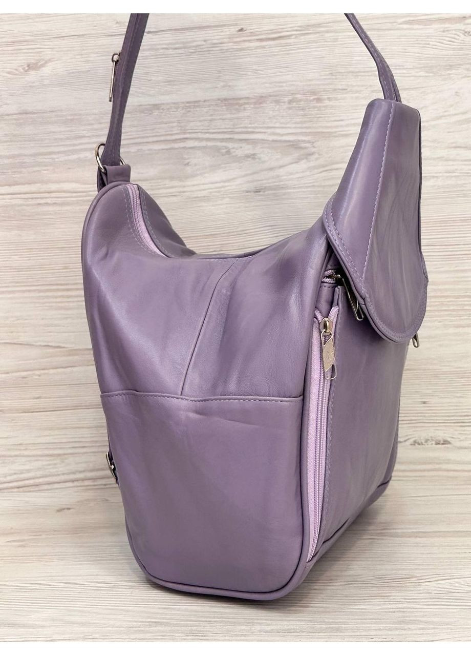Женский рюкзак сумка лавандовый натуральная кожа 204025 No Brand (355245026)