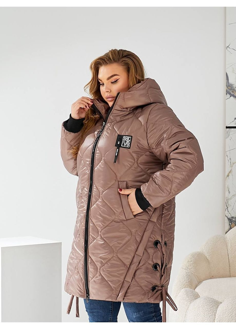 Светло-коричневая демисезонная женская куртка-пальто куртка-пальто Asi.Store.ua