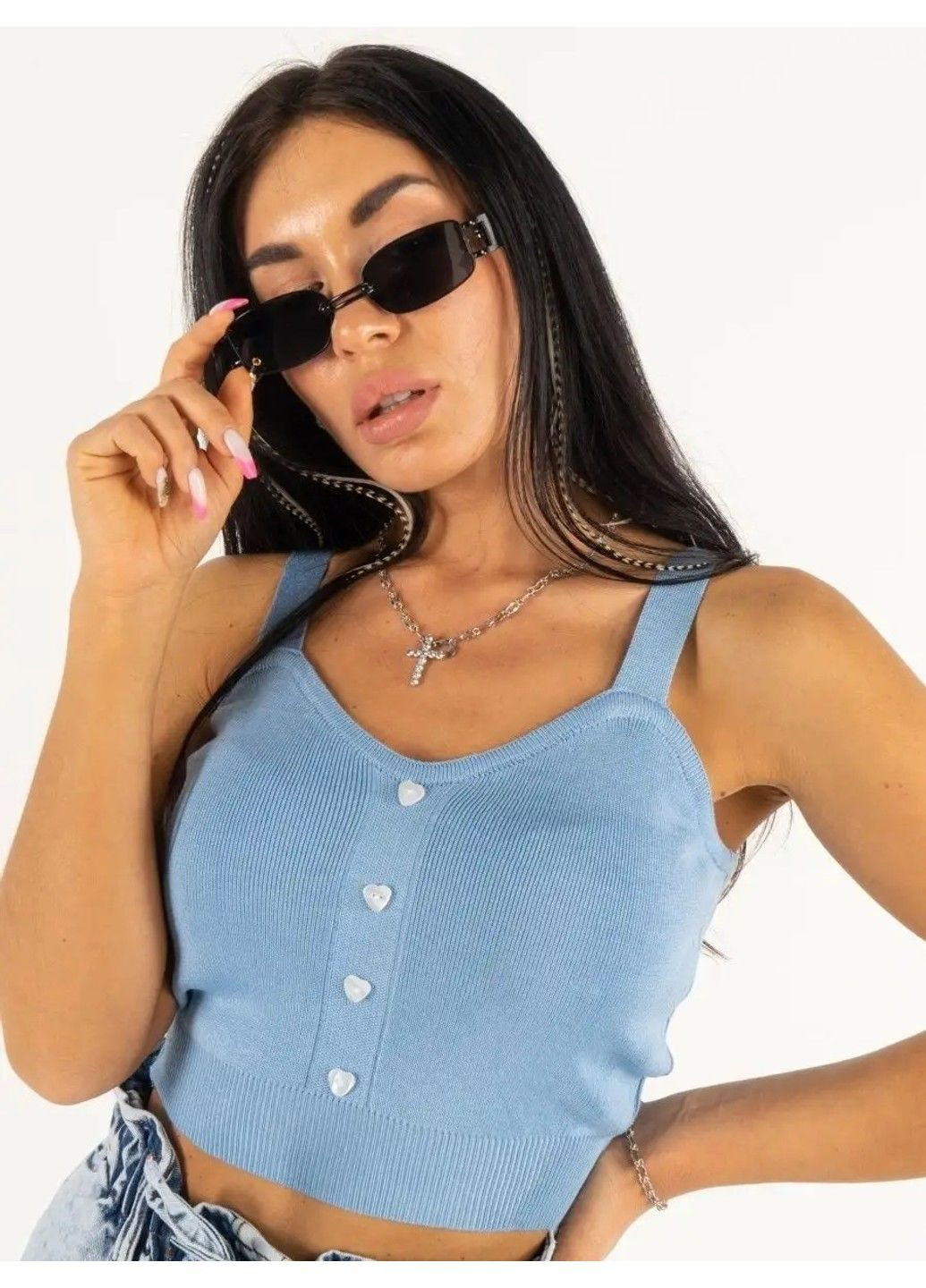 Солнцезащитные очки унисекс с пирсингом черные No Brand (313032578)