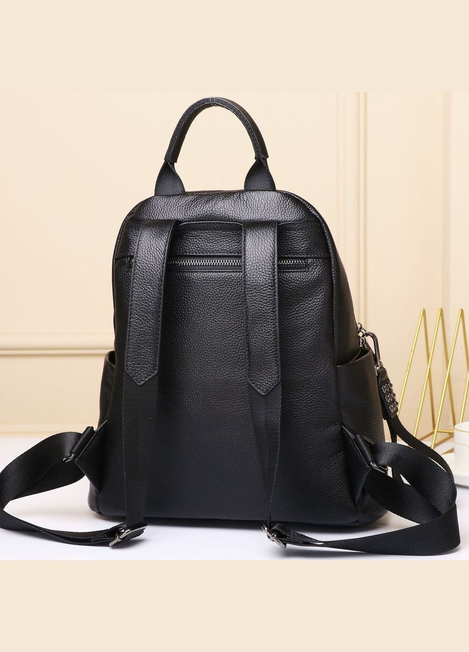 Жіночий класичний шкіряний рюкзак чорний міського типу 85378 Tiding Bag (359398549)
