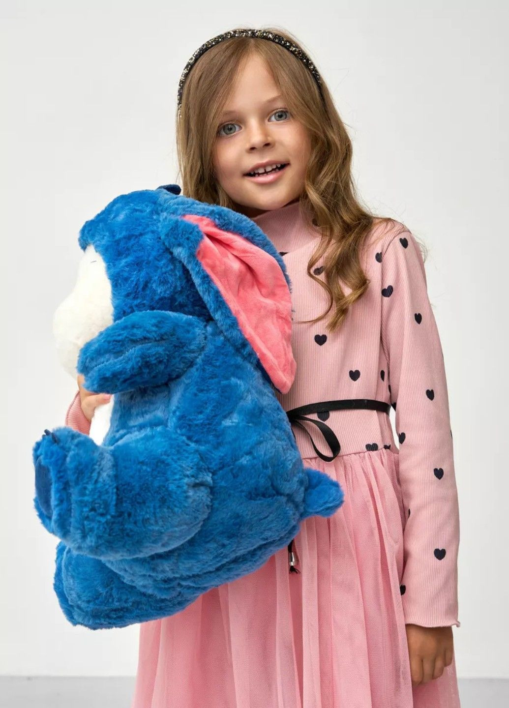 М’яка іграшка Стіч Ведмедик 40 см подушка обіймашка плюшева синій Lalapka (366571296)