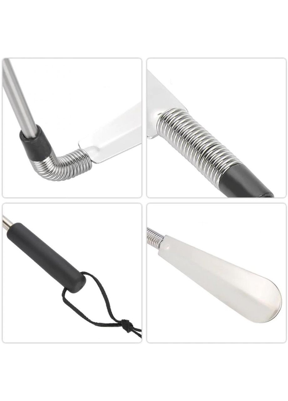 Обувная телескопическая ложка с амортизацией длинной ручкой для надевания обуви, не наклоняясь 33 шт. Lesko (349730511)