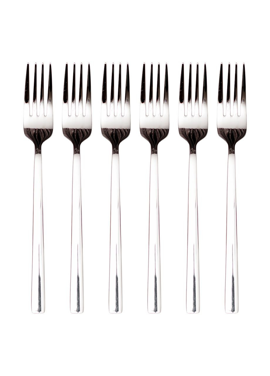 Набір столових виделок 6 штук з нержавіючої сталі 20.5 (см) Срібло HP-8-23 Ding Lanfang (370974484)