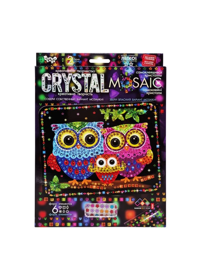 Креативное творчество "Crystal mosaic Совы" CRM-02-10, 6 форм элементов Danko Toys (305232055)