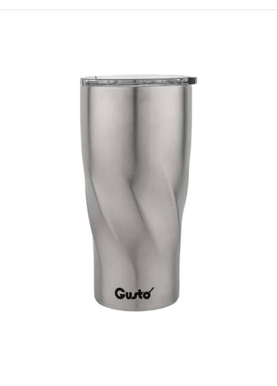 Термокружка GT-108 з нержавіючої сталі подвійна ізоляція 590 мл Сірий кристал Gusto (362666723)