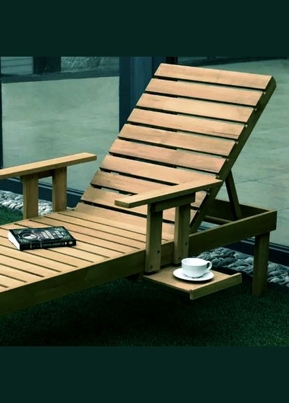 Шезлонг садовый из дерева Тархуна мускат (ШЗЛ-000707) No Brand (328960341)