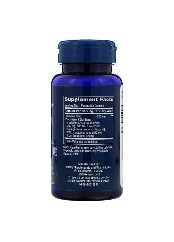 Экстракт куркумы Curcumin Elite Turmeric Extract 30 капсул Life Extension (361114748)