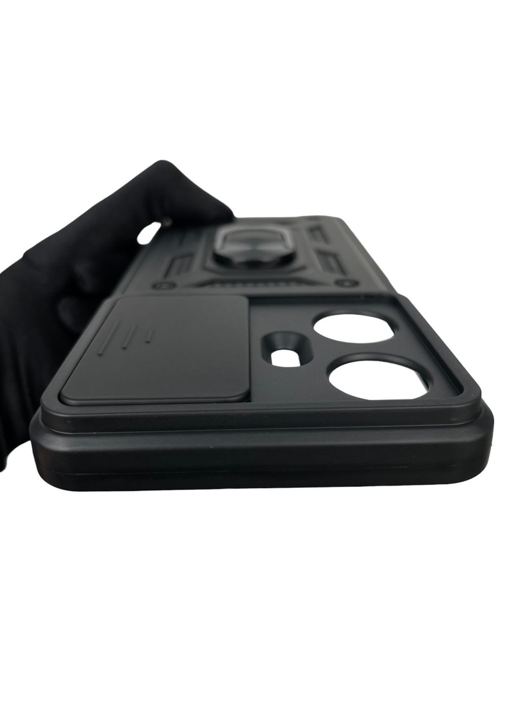 Чохол для C55 броньований з кільцем зі шторкою на камеру на реалмі с55 чорний rg1 Realme (366021127)