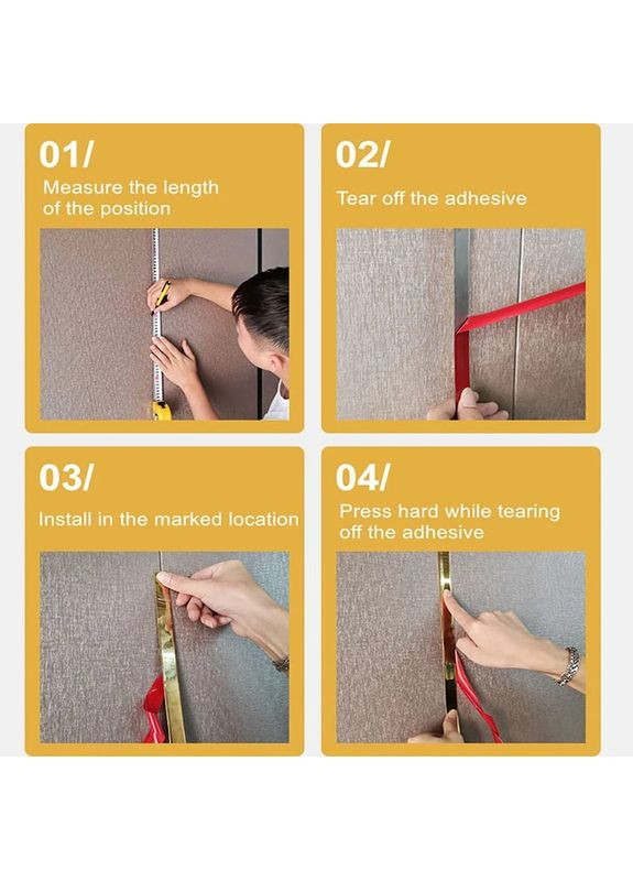 Металлическая матовая наклейка полоса Золотая 5 м х 3 см No Brand (365287982)