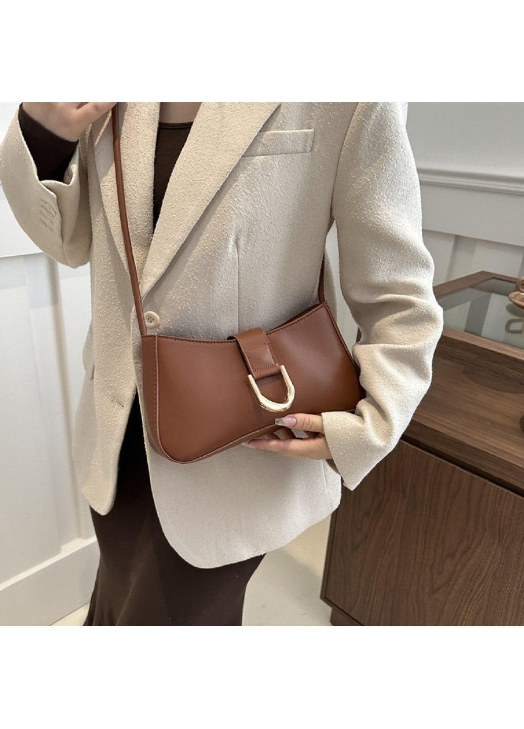 Кроссбоди из эко-кожи коричневое P2-6718C Lilly (369892855)