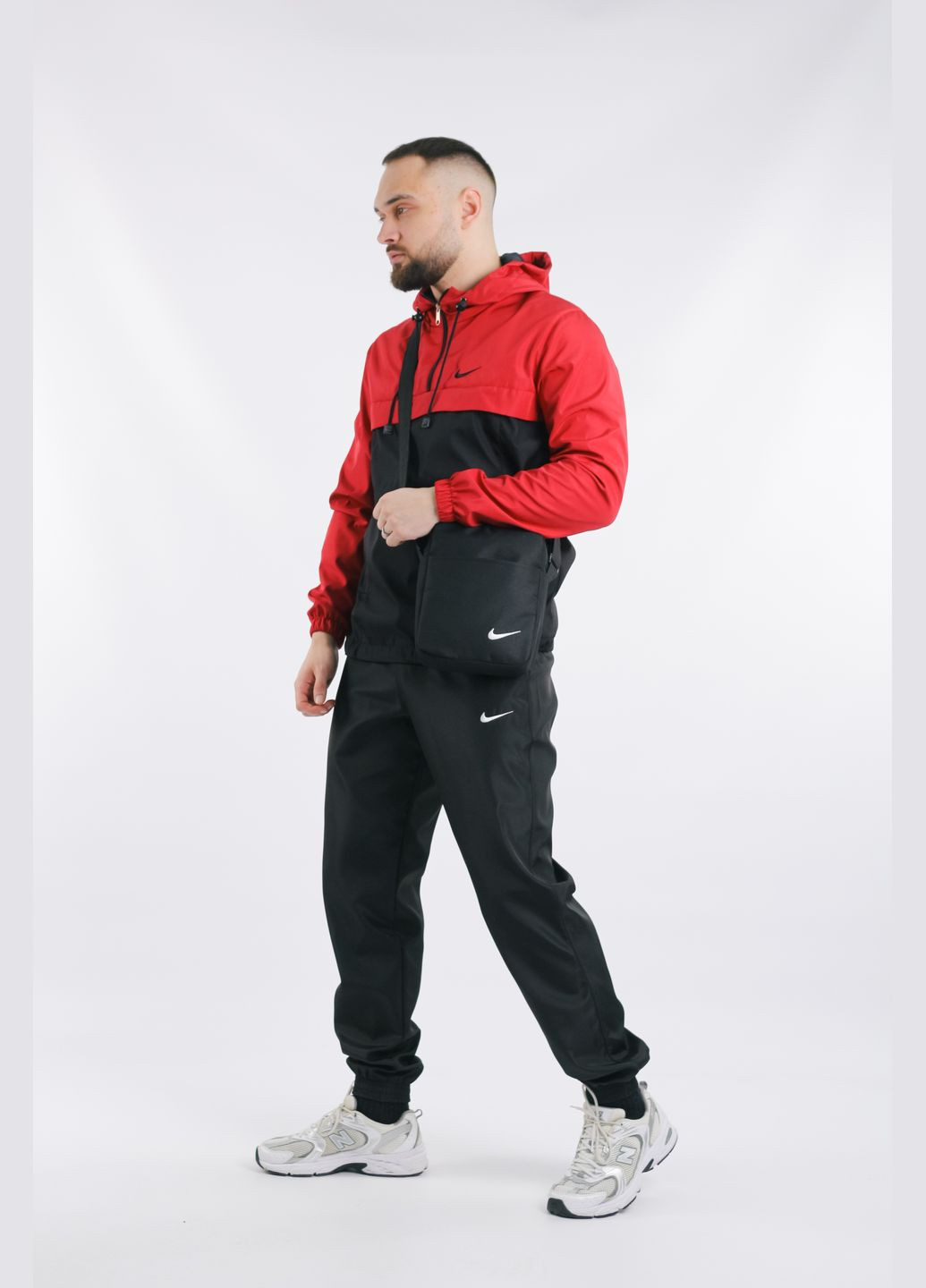 Комплект мужской : анорак «President» красно-черный + штаны «President» черные. БАРСЕТКА В ПОДАРОК! No Brand (359379855)