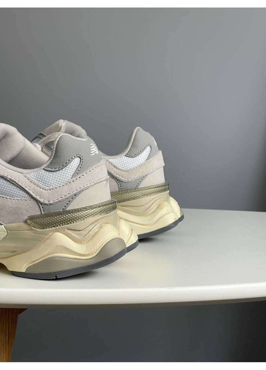 Серые демисезонные кроссовки мужские и женские new balance 9060 sea salt | нью беланс 9060 серые No Brand