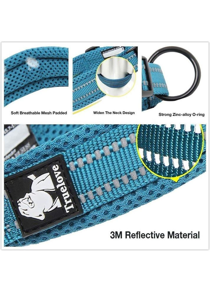 Ошейник для собак TLC5011, cветоотражающий для средних и больших пород собак, Синий XS Truelove (299915413)