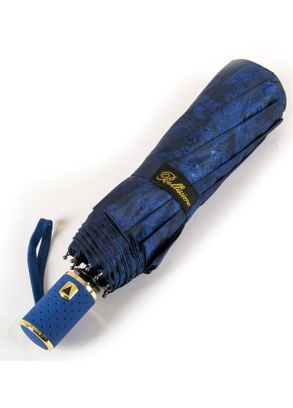 Синий зонт полуавтомат женский m524 жаккардовый на 10 спиц синий Bellissimo средний (297201902)