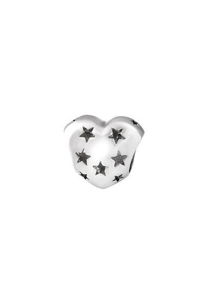 Підвіс срібний Серце з вирезаними зірочками по фромі Каштан (342334771)