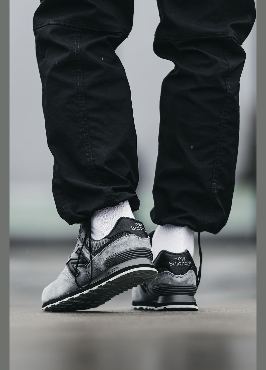 Серые всесезонные кроссовки мужские new balance 574 grey | нью беланс 574 серые No Brand