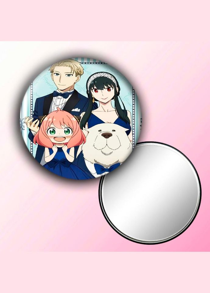 Дзеркальце косметичне кишенькове Аніме Сім'я шпигунів #0002 із малюнком круглий 56 мм No Brand (309156024)