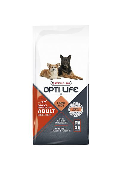 Сухий корм для собак середніх та великих порід Opti Life Adult Digestion Medium & Max 12.5 кг (5410340311332) Versele-Laga (341382559)