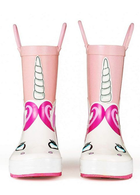Розовые сапоги резиновые с единорогом KKomforme
