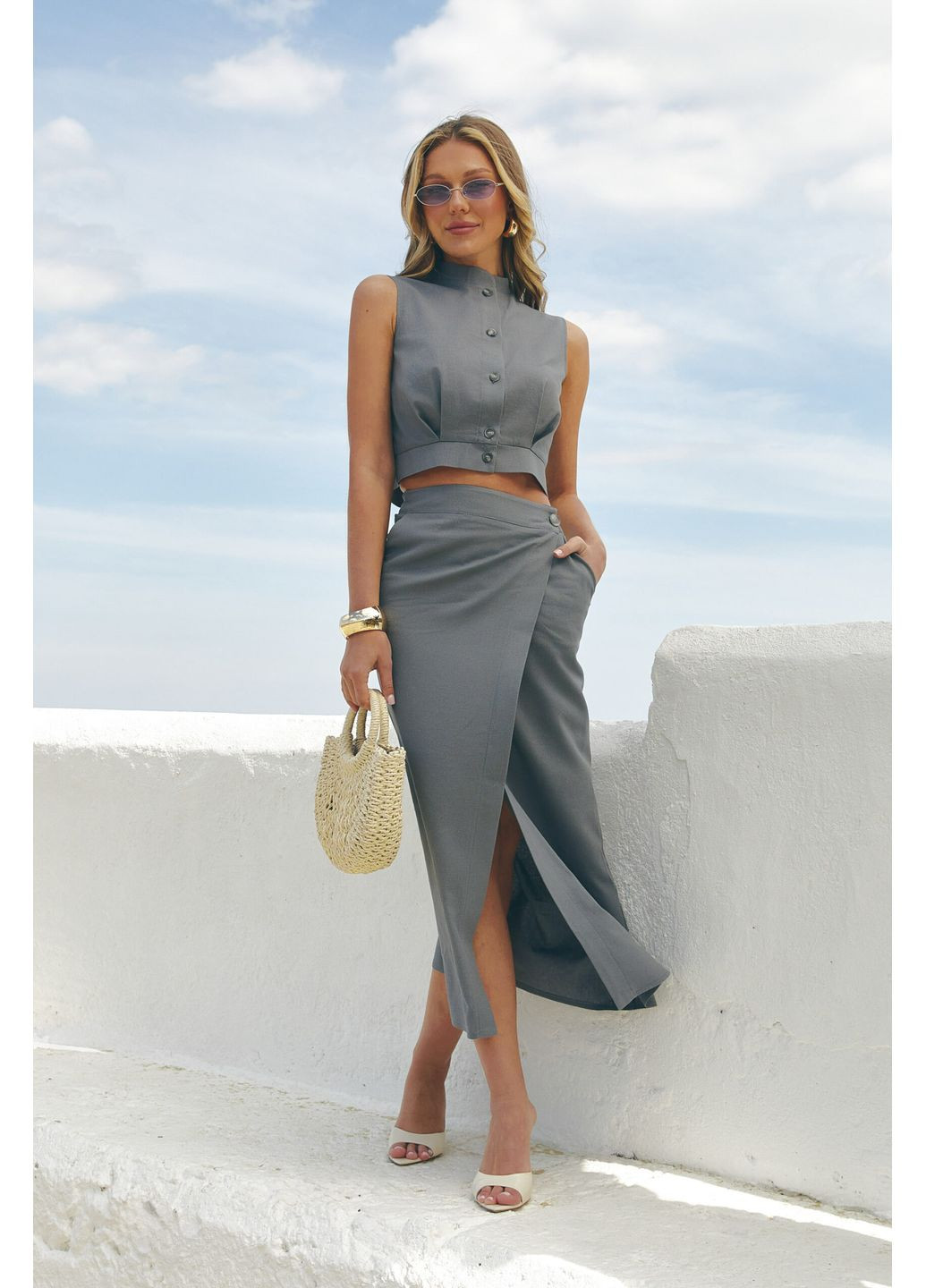 Серая юбка 2380-1.6416 Seventeen