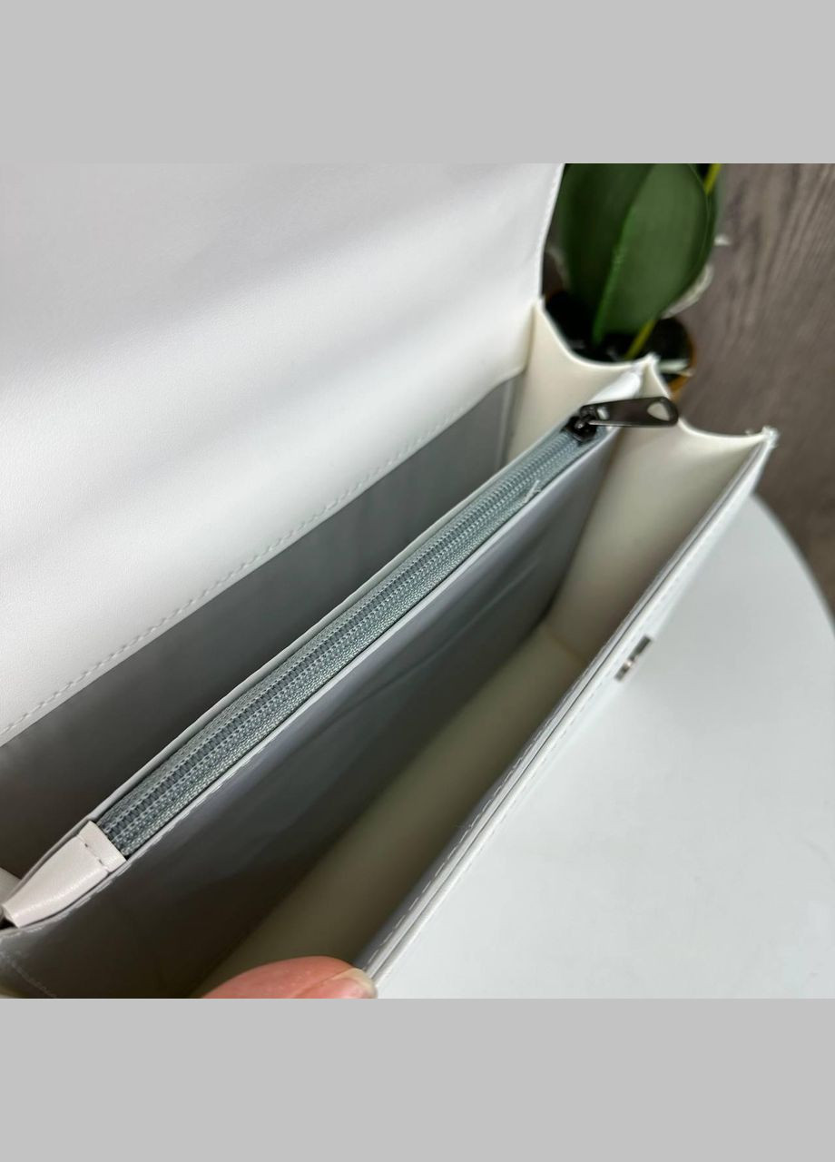 Женская мини сумка клатч с цепочкой на плечо экокожа люкс качество белая (sku_1145Н) No Brand (330576461)