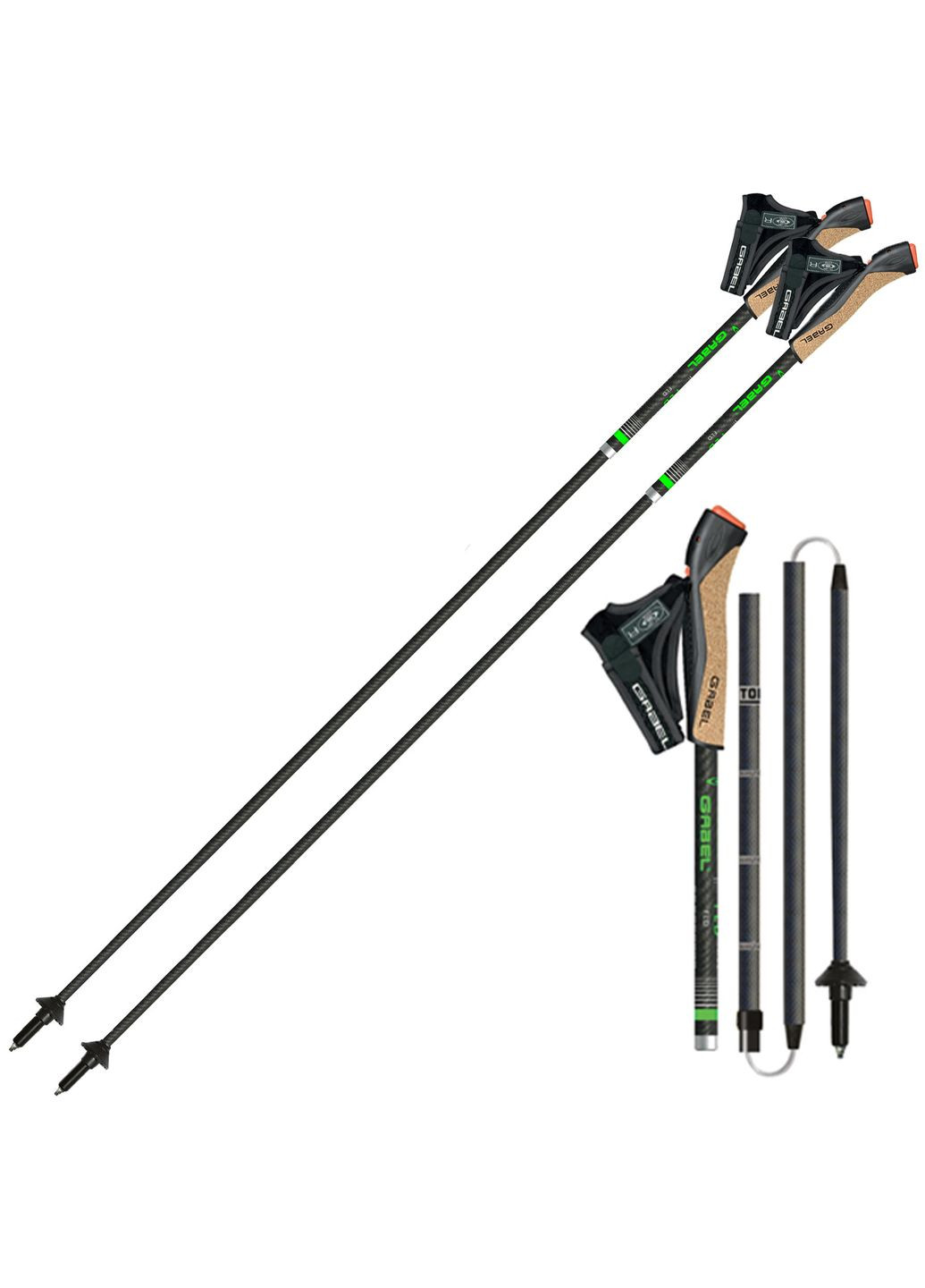 Палки для скандинавской ходьбы FLD Carbon 115 (7009400801150) Gabel (315936754)