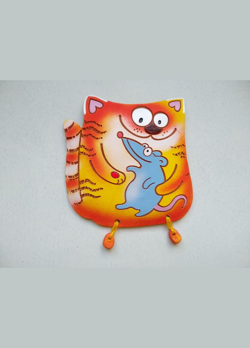 Керамічне настінне панно «Котик з мишкою» Коти&Ангели (301532926)