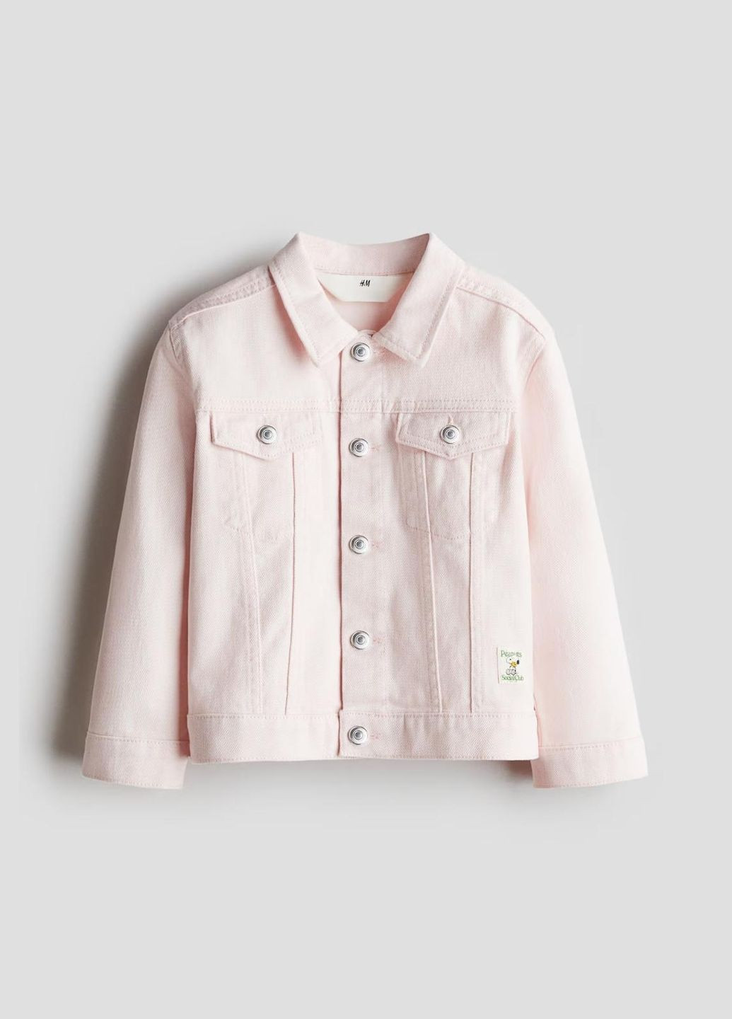 Рожева демісезонна дитяча джинсова куртка для дівчинки рожевий (25072404) H&M