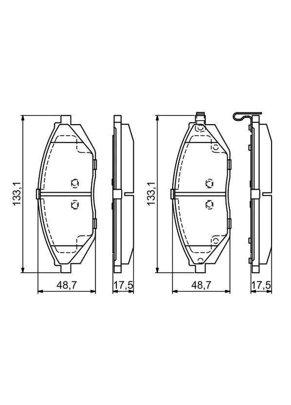 Комплект гальмівних колодок передні 986494684 CHEVROLET SPARK 1.0-Electric 03.10- Bosch (382717839)