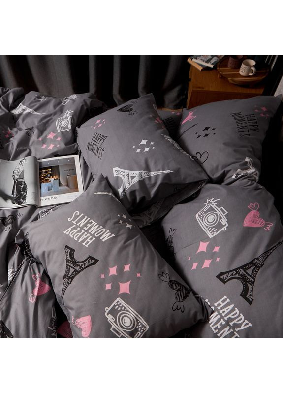 Комплект постельного белья Бязь Gold Люкс Полуторний Евро 160х220 наволочки 2х40х60 (MS-820009575) Moon&Star Paris Moments (356115433)