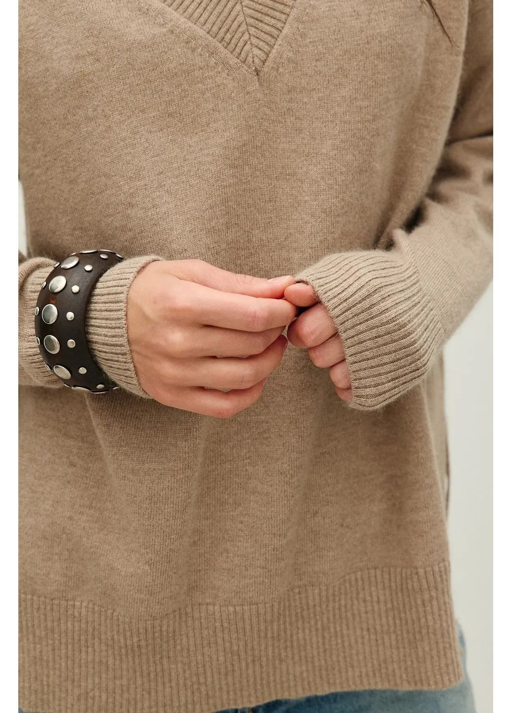 Пуловер базовий, колір Коричневий Rica Mare (367831995)