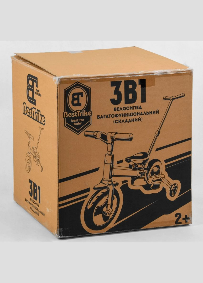 Велосипедтрансформер 56659 колеса PU 10’’, родительская ручка, съемные педали, в коробке (6989228360032) Best Trike (292709689)